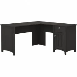 Bush Furniture Salinas 60"W L Shaped Desk with Storage, Vintage Black (SAD160VB-03)