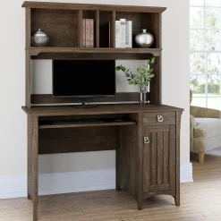 Bush Furniture Salinas 48"W Small Computer Desk with Hutch, Ash Brown (MY72608-03)
