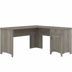 Bush Furniture Salinas 60"W L Shaped Desk with Storage, Driftwood Gray (SAD160DG-03)
