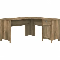Bush Furniture Salinas 60"W L Shaped Desk with Storage, Reclaimed Pine (SAD160RCP-03)