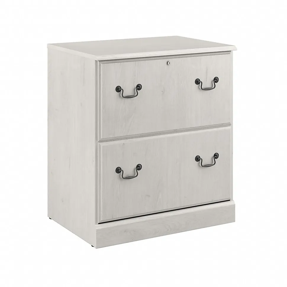 Bush Furniture Saratoga 2-Drawer Lateral File Cabinet, Linen White Oak (EX45754-03)