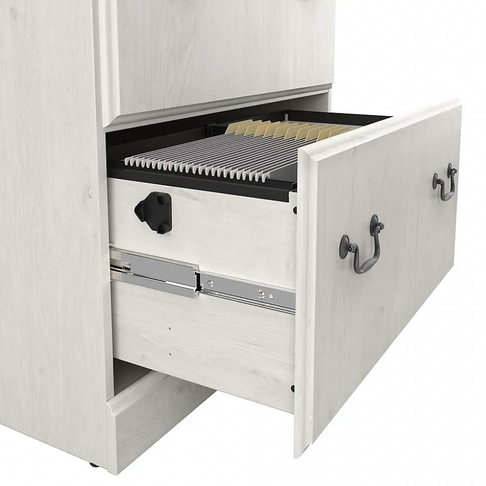 Bush Furniture Saratoga 2-Drawer Lateral File Cabinet, Linen White Oak (EX45754-03)