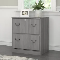 Bush Furniture Saratoga 2-Drawer Lateral File Cabinet, Locking, Modern Gray (EX45854-03)
