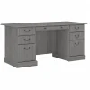 Bush Furniture Saratoga 66"W Wood Executive Desk, Modern Gray (EX45866-03K)