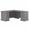 Bush Furniture Saratoga 66"W L Shaped Computer Desk with Drawers, Modern Gray (EX45870-03K)
