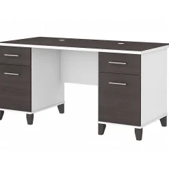 Bush Furniture Somerset 60" Computer Desk, Storm Gray/White (WC81028K)