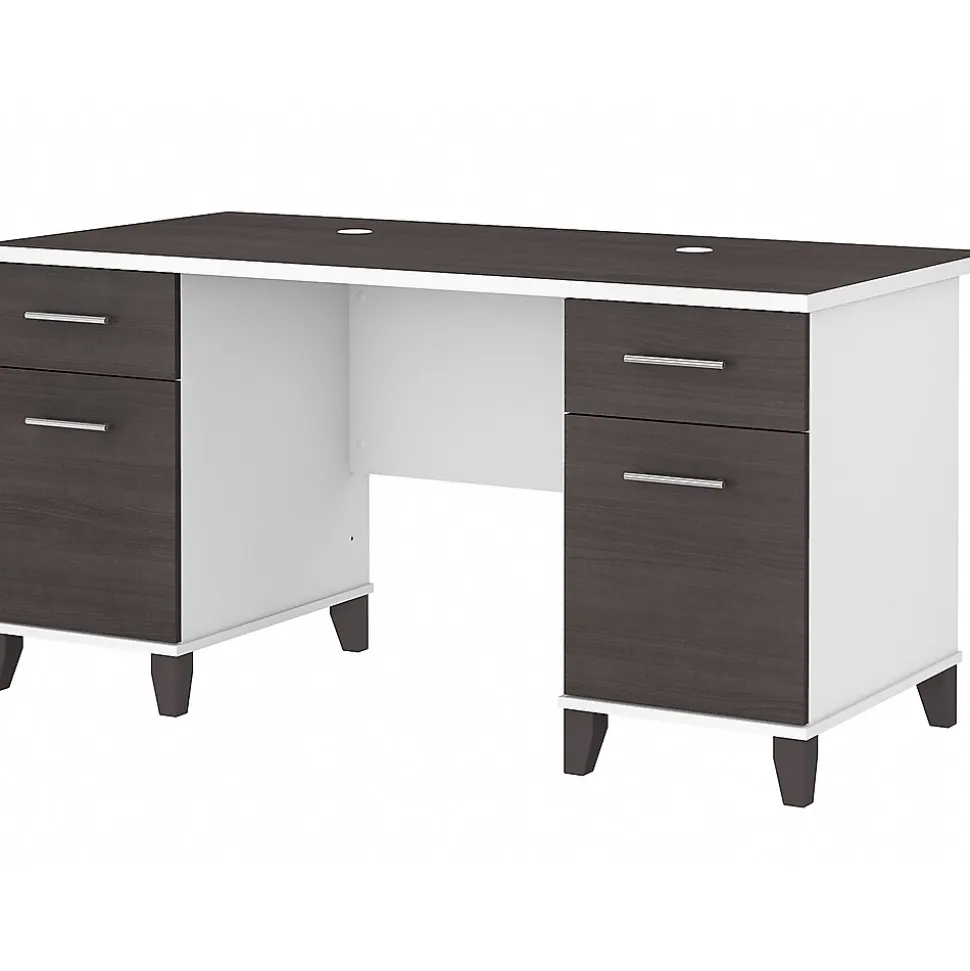 Bush Furniture Somerset 60" Computer Desk, Storm Gray/White (WC81028K)