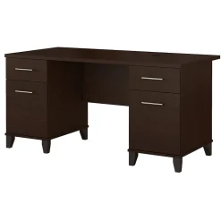 Bush Furniture Somerset 60"W Office Desk with Drawers, Mocha Cherry (WC81828K)