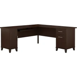 Bush Furniture Somerset 72"W L Shaped Desk with Storage, Mocha Cherry (WC81810K)