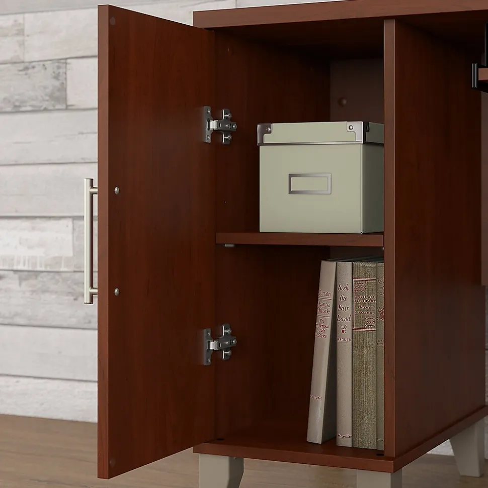 Bush Furniture Somerset 72"W L Shaped Desk with Hutch and Lateral File Cabinet, Hansen Cherry (SET009HC)