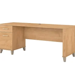 Bush Furniture Somerset 72"W Office Desk with Drawers, Maple Cross (WC81472)