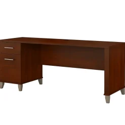 Bush Furniture Somerset 72"W Office Desk with Drawers, Hansen Cherry (WC81772)