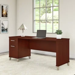 Bush Furniture Somerset 72"W Office Desk with Drawers, Hansen Cherry (WC81772)