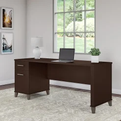 Bush Furniture Somerset 72"W Office Desk with Drawers, Mocha Cherry (WC81872)