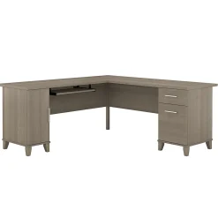 Bush Furniture Somerset 72"W L Shaped Desk with Storage, Ash Gray (WC81610K)