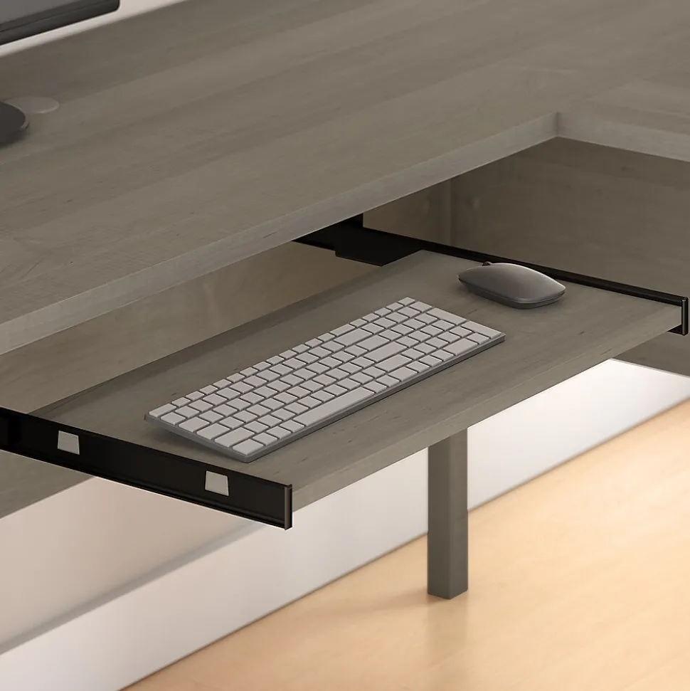 Bush Furniture Somerset 60"W L Shaped Desk with Storage, Ash Gray (WC81630K)