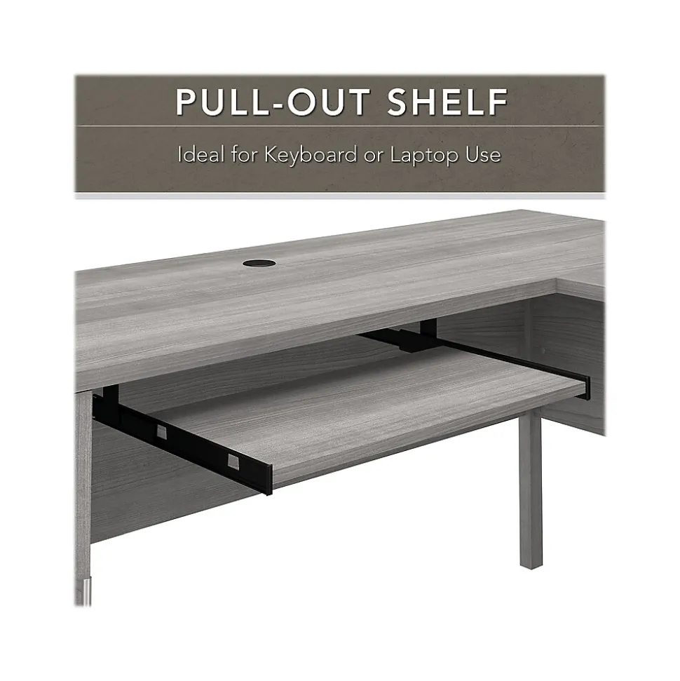 Bush Furniture Somerset 72"W L Shaped Desk with Hutch and Lateral File Cabinet, Platinum Gray (SET009PG)