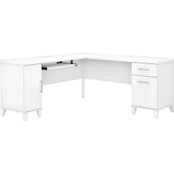 Bush Furniture Somerset 72"W L Shaped Desk with Storage, White (WC81910K)