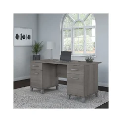 Bush Furniture Somerset 60"W Office Desk with Drawers, Platinum Gray (WC81228K)