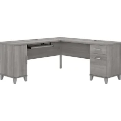 Bush Furniture Somerset 72"W L Shaped Desk with Storage, Platinum Gray (WC81210K)