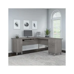 Bush Furniture Somerset 72"W L Shaped Desk with Storage, Platinum Gray (WC81210K)