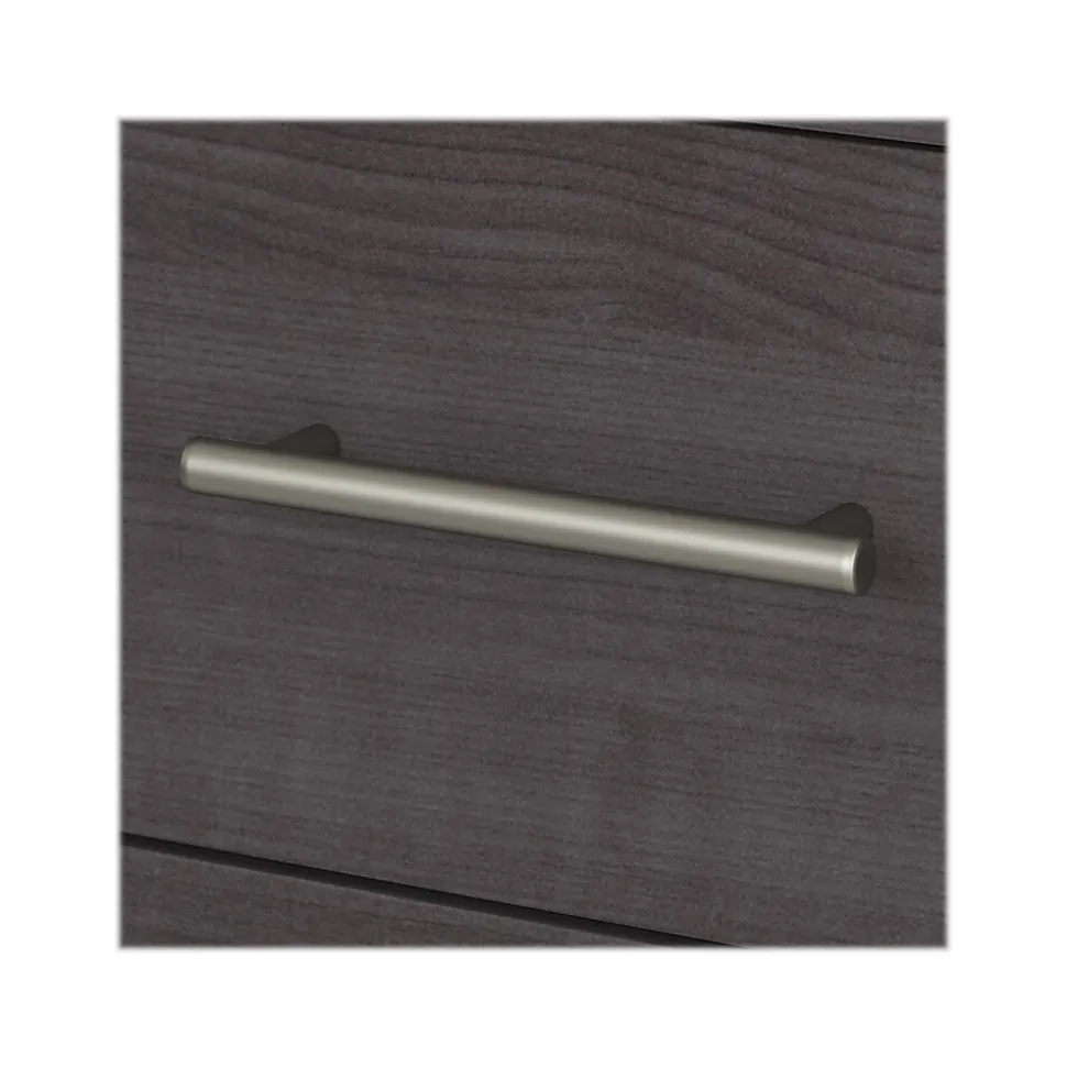 Bush Furniture Somerset 72"W L Shaped Desk with Hutch and 5 Shelf Bookcase, Storm Gray (SET011SG)