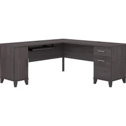 Bush Furniture Somerset 72"W L Shaped Desk with Storage, Storm Gray (WC81510K)
