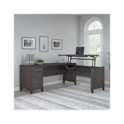 Bush Furniture Somerset 72"W 3 Position Sit to Stand L Shaped Desk, Storm Gray (SET014SG)