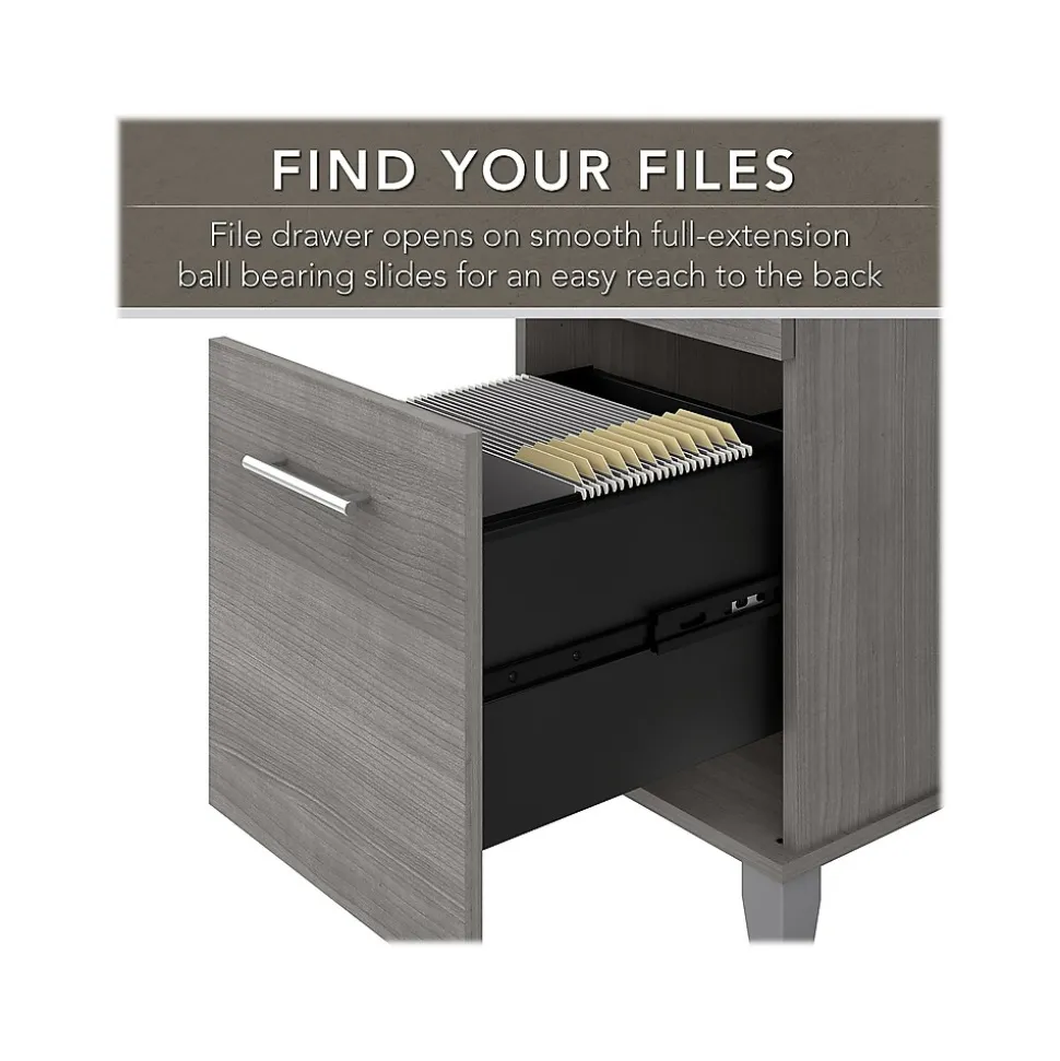 Bush Furniture Somerset 72"W Office Desk with Drawers and Hutch, Platinum Gray (SET018PG)