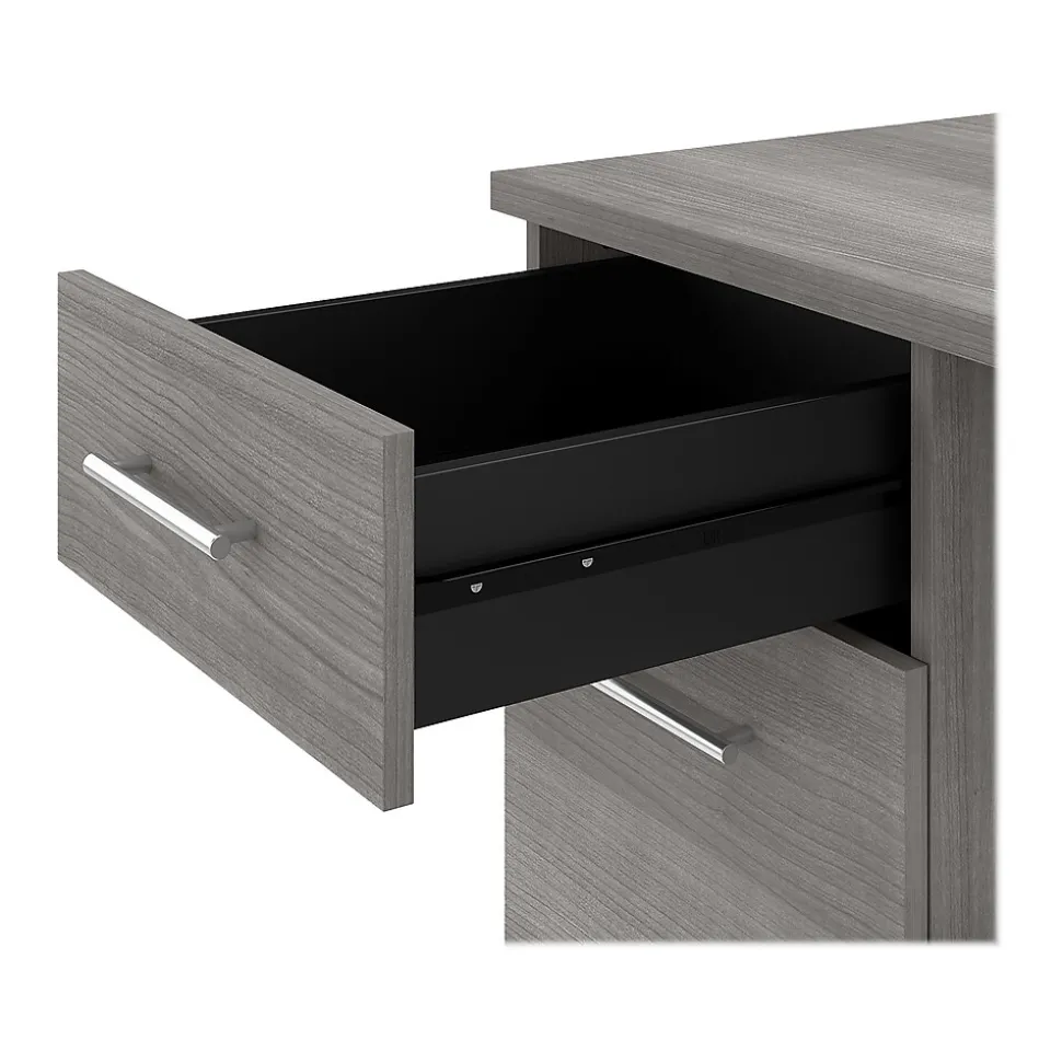 Bush Furniture Somerset 72"W Office Desk with Drawers and Hutch, Platinum Gray (SET018PG)