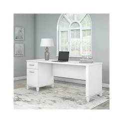 Bush Furniture Somerset 72"W Office Desk with Drawers, White (WC81972)
