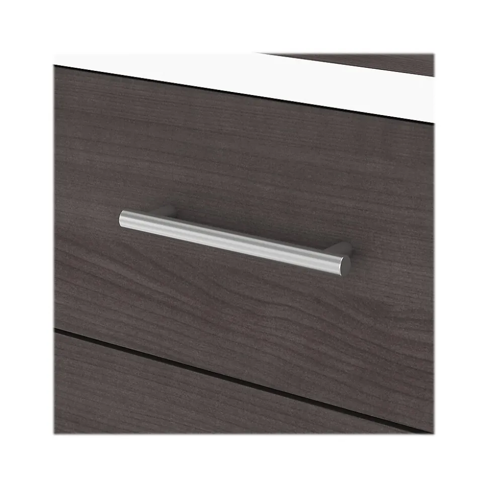 Bush Furniture Somerset 72"W 3 Position Sit to Stand L Shaped Desk, Storm Gray/White (SET014SGWH)