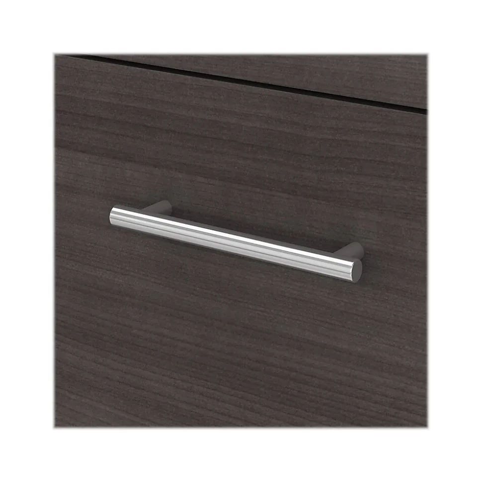 Bush Furniture Somerset 72"W L Shaped Desk with Storage, Storm Gray/White (WC81010K)