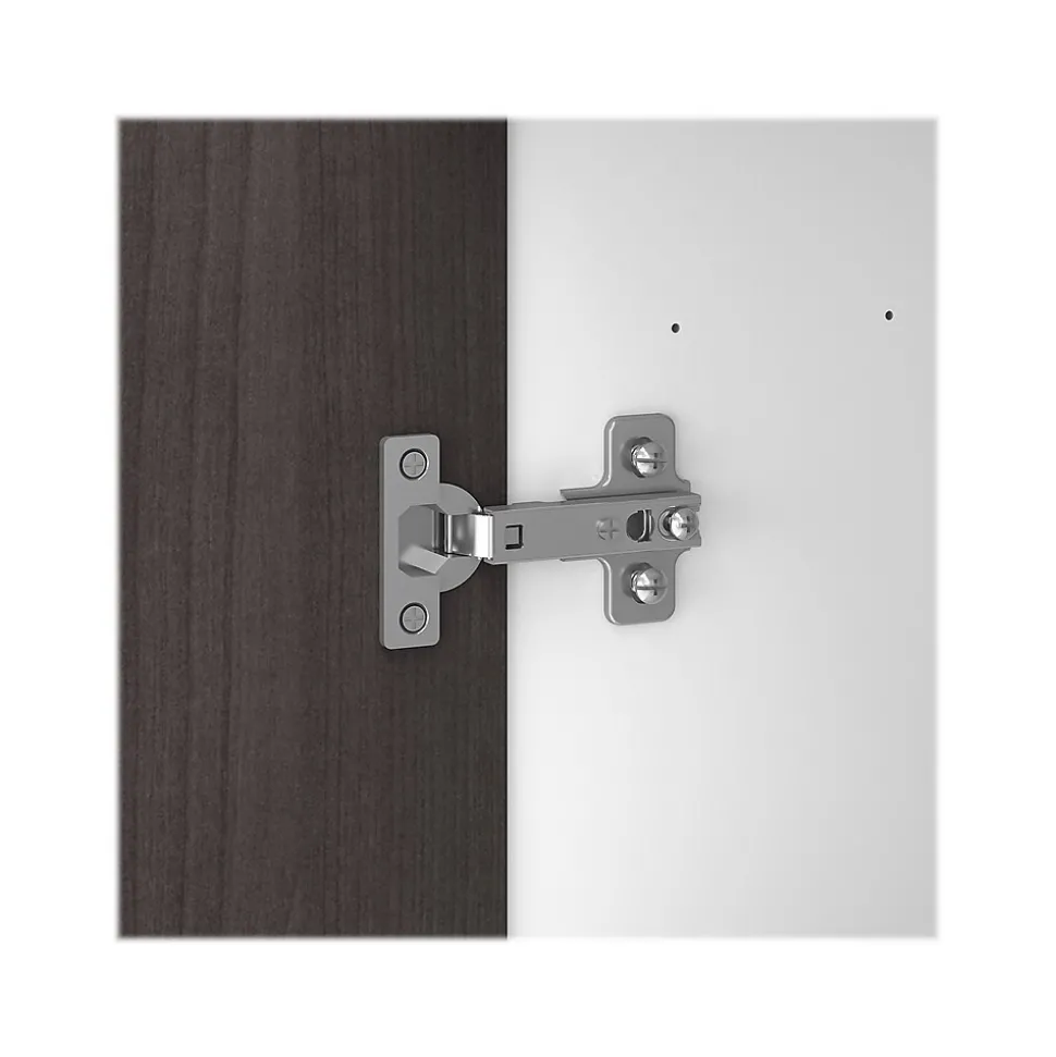 Bush Furniture Somerset 72"W L Shaped Desk with Storage, Storm Gray/White (WC81010K)