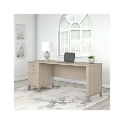 Bush Furniture Somerset 72"W Office Desk with Drawers, Sand Oak (WC81172)