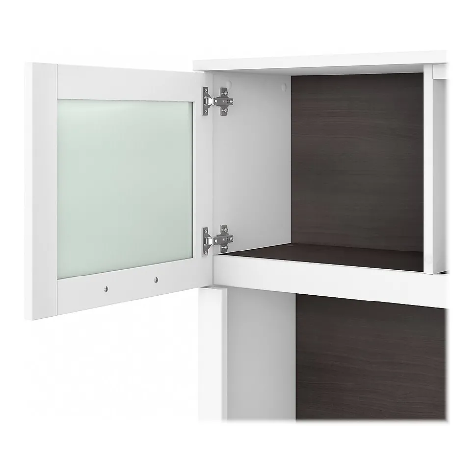 Bush Furniture Somerset 72"W L Shaped Desk with Hutch, Storm Gray/White (SET001SGWH)