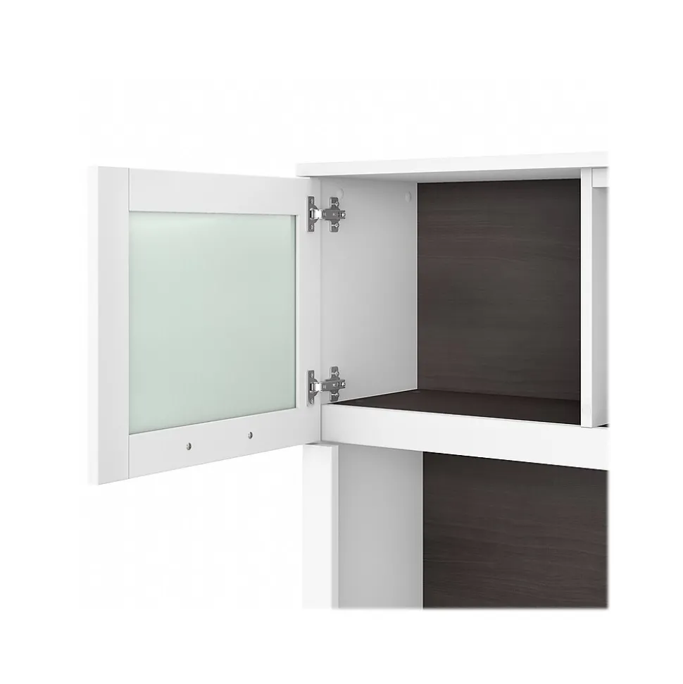 Bush Furniture Somerset 72"W Office Desk with Drawers and Hutch, Storm Gray/White (SET018SGWH)