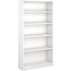 Bush Furniture Universal 72"H 5-Shelf Bookcase with Adjustable Shelves, Pure White (WL12417)