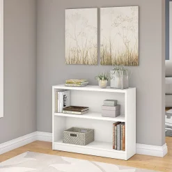 Bush Furniture Universal 2-Shelf Bookcase, Pure White (WL12413)