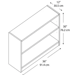 Bush Furniture Universal 2-Shelf Bookcase, Pure White (WL12413)