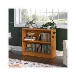 Bush Furniture Universal 30"H 2-Shelf Bookcase with Adjustable Shelf, Natural Cherry (WL12466)