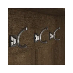 Bush Furniture Woodland Entryway Storage Set with Hall Trees and Shoe Bench with Doors, Ash Brown (WDL011ABR)