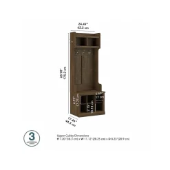 Bush Furniture Woodland 24W Hall Tree and Small Shoe Bench with Shelves, Ash Brown (WDL008ABR)