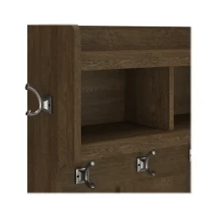 Bush Furniture Woodland 40W Hall Tree and Shoe Storage Bench with Shelves, Ash Brown (WDL002ABR)