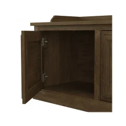 Bush Furniture Woodland 40W Hall Tree and Shoe Storage Bench with Doors, Ash Brown (WDL001ABR)