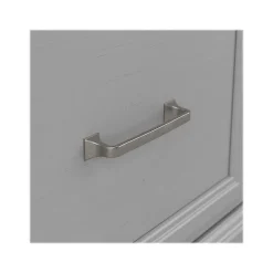 Bush Furniture Woodland 40W Entryway Bench with Doors and Wall Mounted Coat Rack, Cape Cod Gray (WDL009CG)