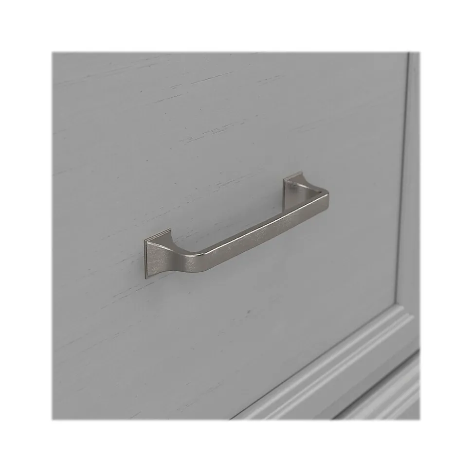 Bush Furniture Woodland 40W Entryway Bench with Doors and Wall Mounted Coat Rack, Cape Cod Gray (WDL009CG)