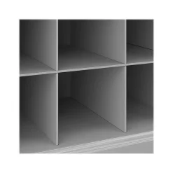 Bush Furniture Woodland 40W Hall Tree and Shoe Storage Bench with Shelves, Cape Cod Gray (WDL002CG)