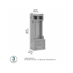 Bush Furniture Woodland 24W Hall Tree and Small Shoe Bench with Drawer, Cape Cod Gray (WDL007CG)