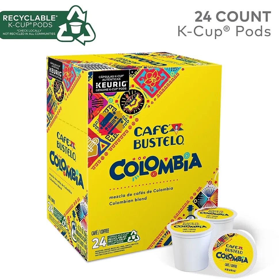 Cafe Bustelo 100% Colombian Coffee Keurig® K-Cup® Pods, Medium Roast, 24/Box (6107)